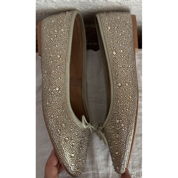 Steve Madden Blossoms Rhinestone Ballet Flats Women's Size 10 Gold Blossoms - Picture 3 of 10